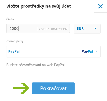 Vklad PayPal